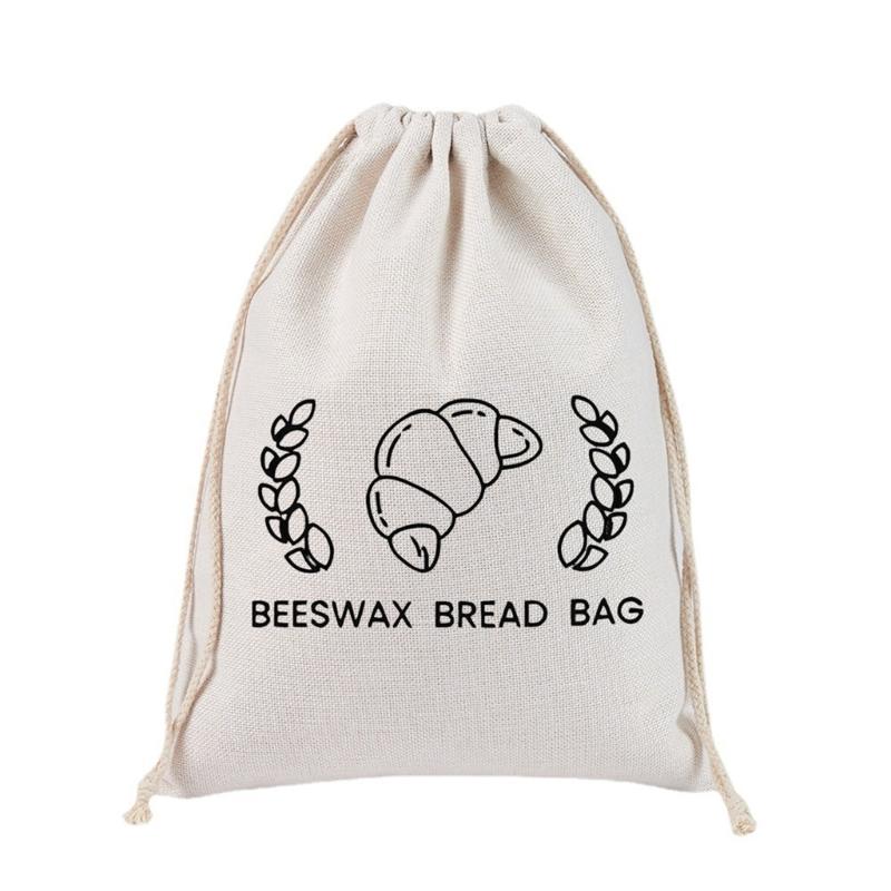  Convenient Linen Drawstring Bread Bag for Easy Storage Durable and Breathable Fabric Pouches Suitable for Bread Fruits