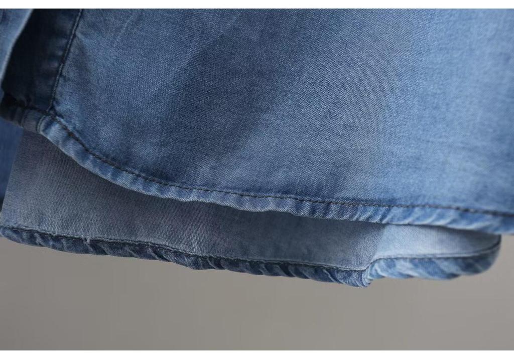 Cardigan da Donna Taglie Forti in Denim Tencel a Manica Lunga - Autunno 2023