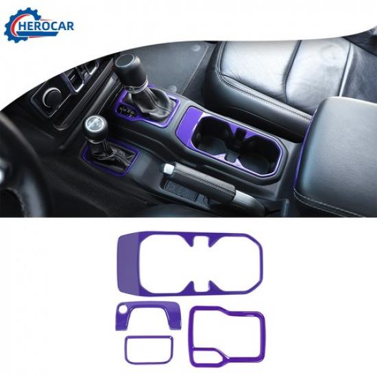 Lila 4*Gangschaltung Wasserbecher Armlehnenabdeckung Zierleiste Für Jeep Wrangler JL JT