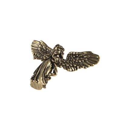 Vintage Brass Angel Cupid Statue Blessed Copper Six Winged Angel Figurines Cute Exquisite Guardian Angel Figurines