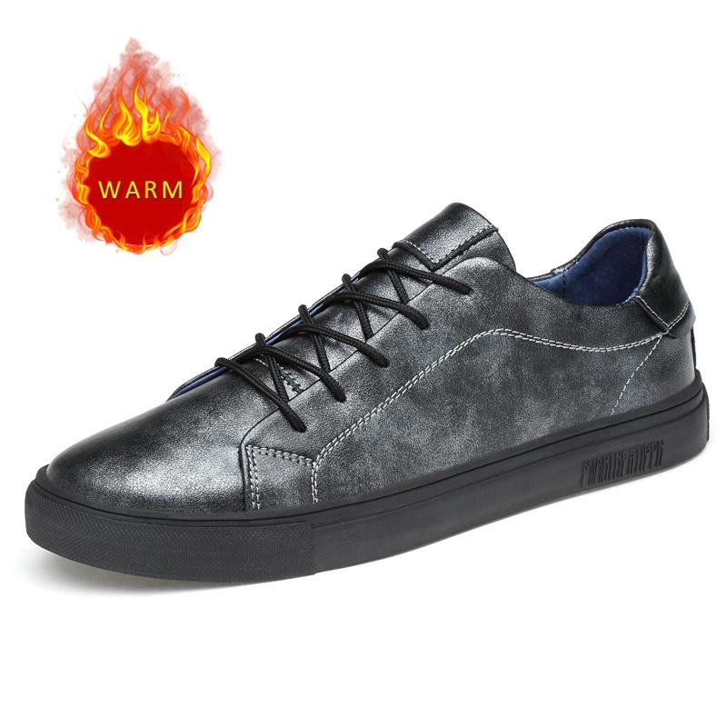 Hot Selling Men's Cotton Genuine Leather Shoes Autumn Winter Outdoor Sports Shoes Lace Up Men's Business Shoes Low Top Shoes