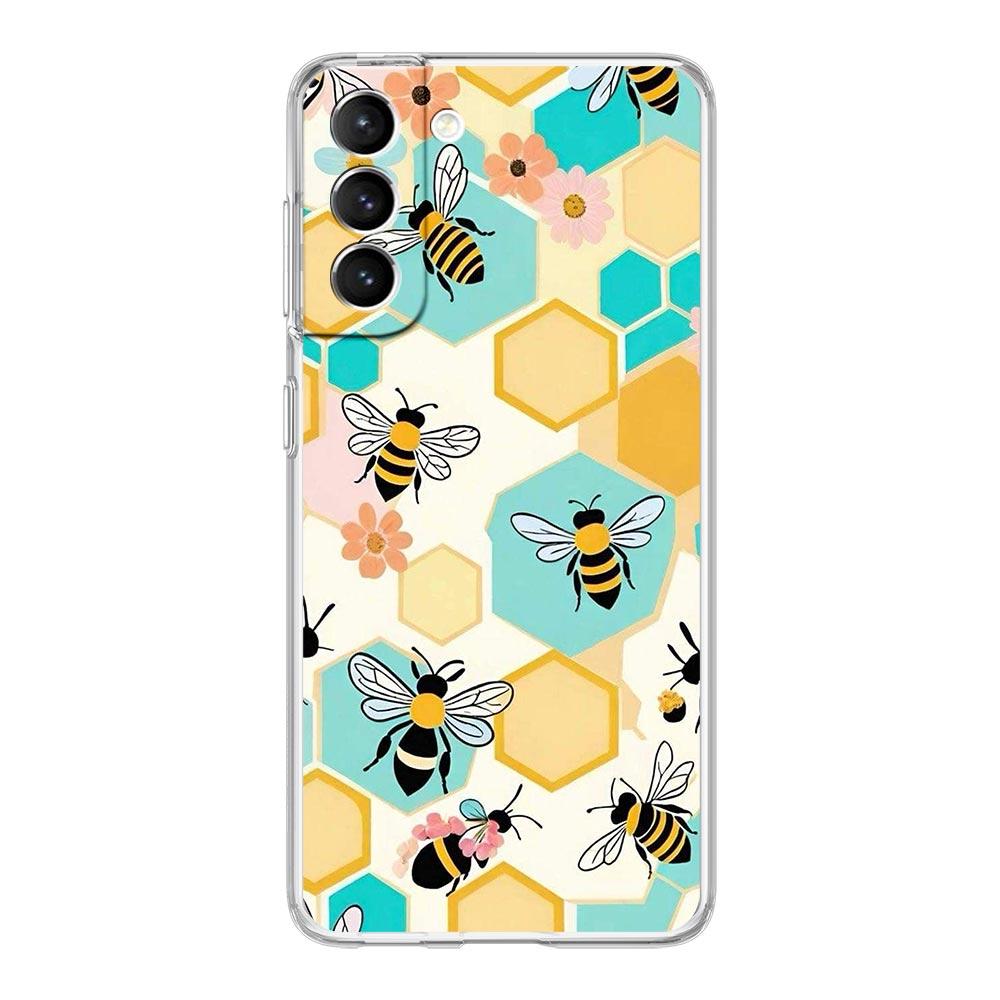 Phone Case For Samsung Galaxy S25 S24 S23 FE S22 Ultra S20 S21 5G S10 Plus S10E Soft Clear Cover Bee Honey