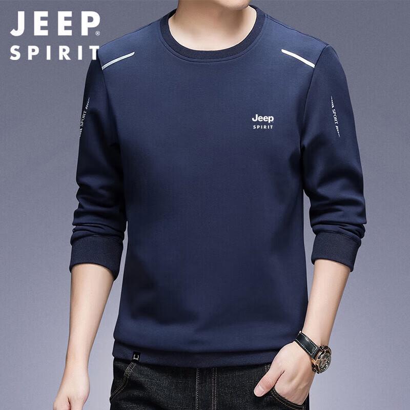 JEEP SPIRIT Men's Round Neck Loose Fit Sweatshirt