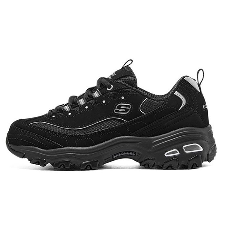 Skechers Unisex Black Dlites 1.0 Panda Shoes Warrior Retro Versatile Comfortable Casual Sports Lightweight Increased Height Low Top Dad Shoes 66666179-Bbk Cm