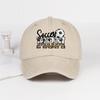 Leopardenmuster Fußball-Mom Gewaschene Baseballkappe Verstellbar Unisex Fußballspieltag Hut Für Mütter