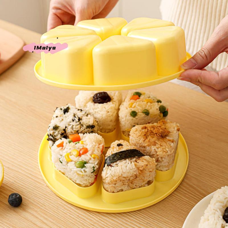 M-6 In 1 Onigiri Mold Triangle Sushi Mold Bento Box Sushi Making Kit Sushi Mold Sushi Press Maker Rice Ball Mold Cooking Tools