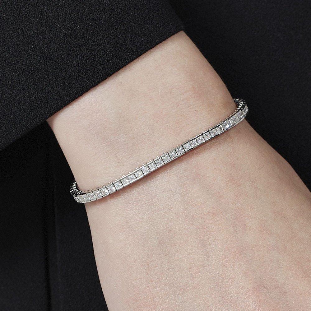 Essence Silver (W) Square Channel Tennis Bracelet Hl4B5B402W9