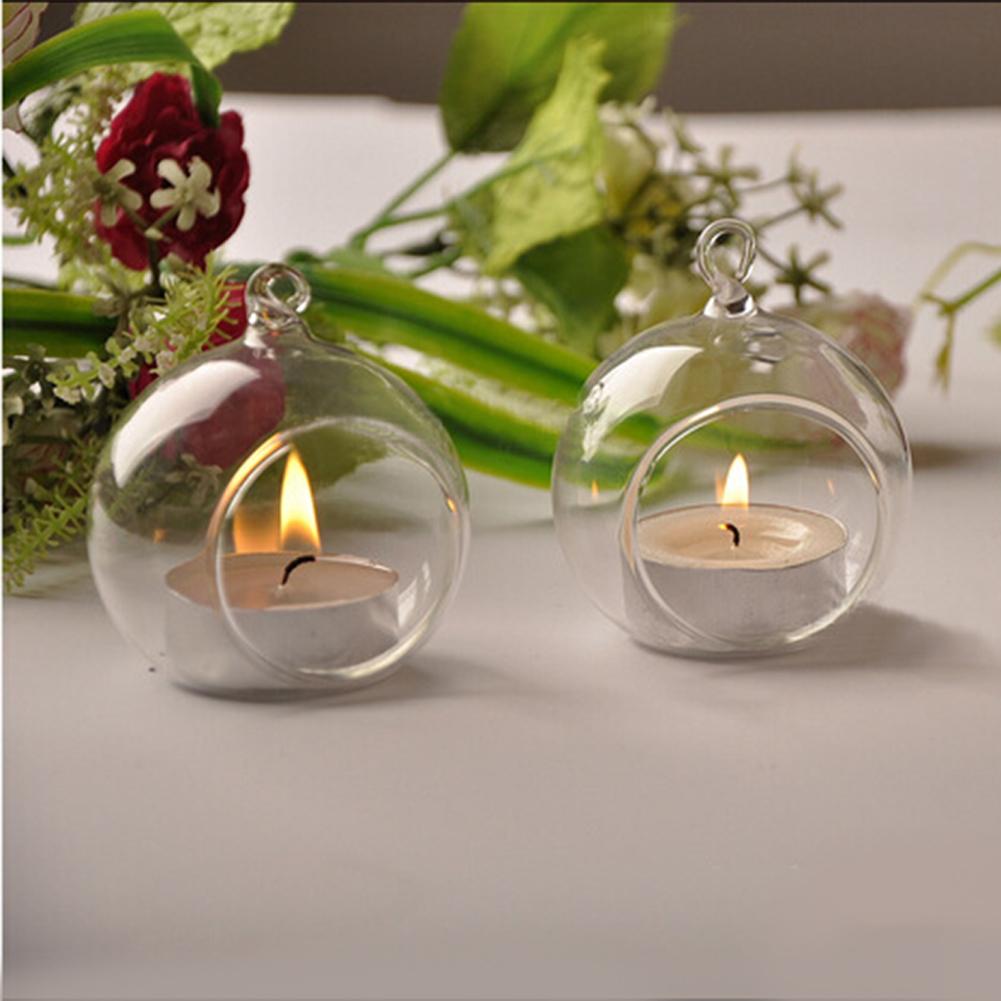 Podwieszany Szklany Świecznik Kryształowy Romantyczny Świecznik Dekoracja Domu