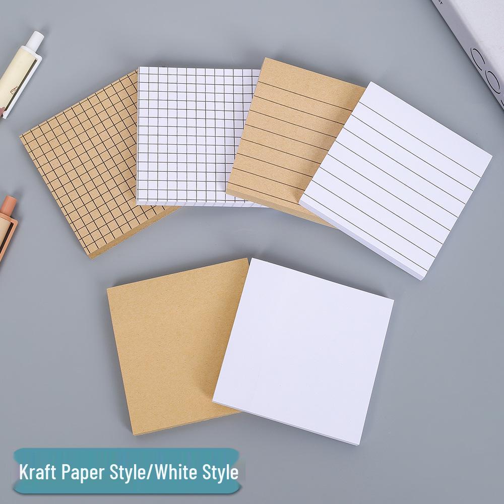 Cute High-Viscosity Kraft Paper Sticky Notes for Students - Tearable Lined Notepad for Messages