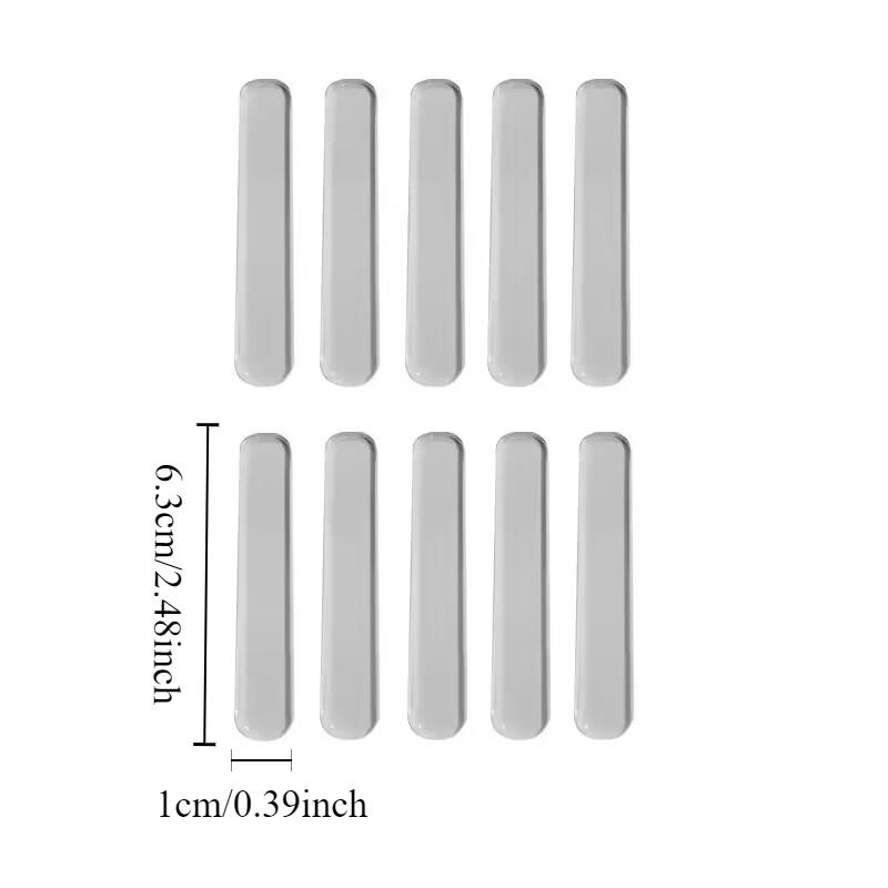 10pcs Household Transparent Anti-collision Sealant Strip, Transparent Silent Strip, Seamless Soft Rubber Anti Fall Door Sticker