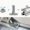 40Pcs Stainless Steel T-Bolts, Square Head Screws for Slots, Square Head Screws, M8 Hex Head Fastening Screws with Flange, Suitable for Greenhouses,