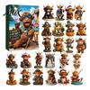 Acrylic Holiday Tree Decorations 2026 Highland Cow Advent Calendar, 2D Flat Festive Collectible Pendants Ornaments, 24 Days Christmas Countdown