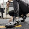 Men's Waterproof Ankle Rain Boots Rubber Non-slip Car Wash Kitchen Work Shoes Platform Booties