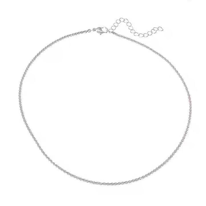 Sparkling Necklace Light Luxury Silver Clavicle Chain Cold Wind Gypsy Sweet Cool Wind Accessories