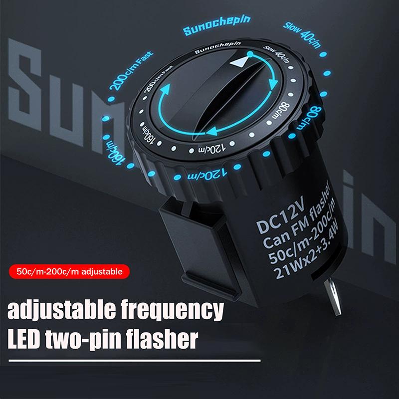 2 Pin Adjustable Led Flasher Relay Turn Signals Blinker Indicator Relays 12V Motorcycle Accessories