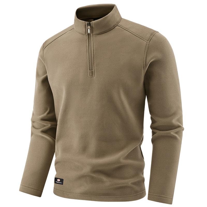 

Мужская флисовая толстовка на молнии со стойкой воротником, теплая, свободного кроя, однотонная, для улицы, в стиле кэжуал, на осень и зиму 5XL