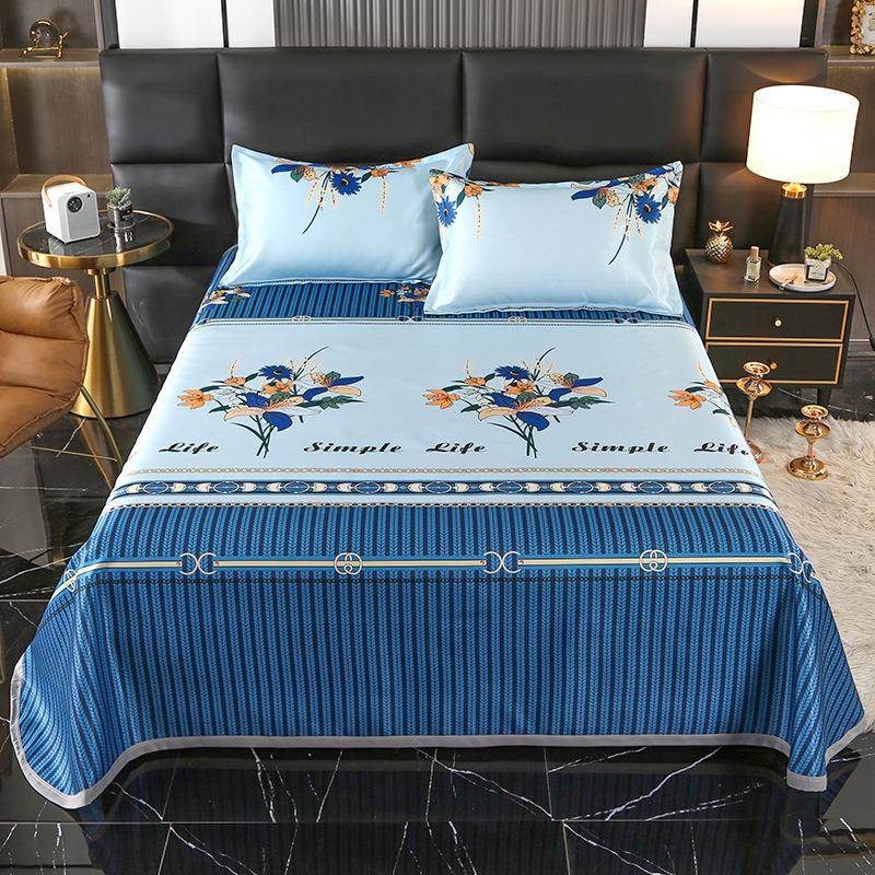 Eisseidenmatte Dreiteiliges Set Maschinenwaschbare Faltmatte Sommer Klimaanlagenmatte Haushalts-Rattanmatte Bettzeug