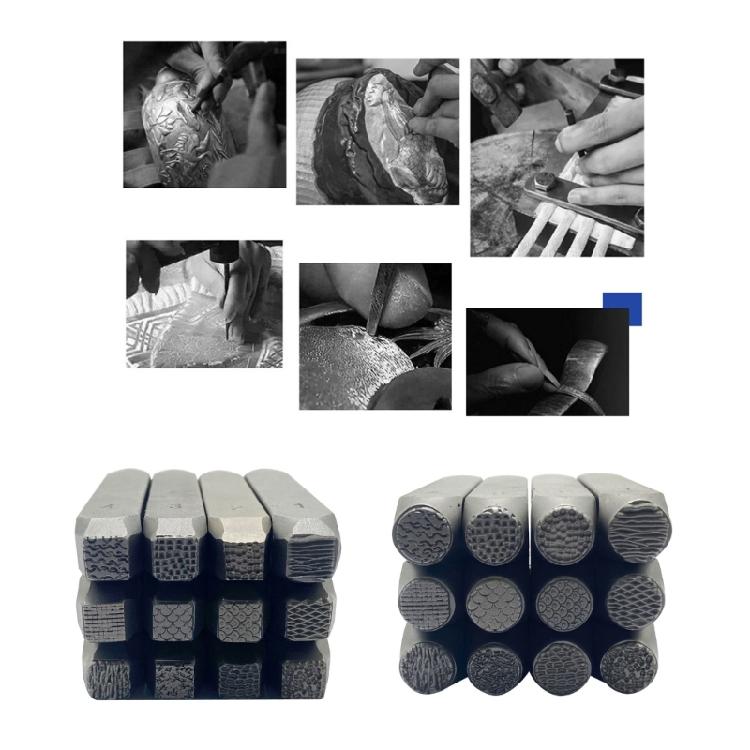 Set of 12 Essential Metal Chisel Tool Set Jewelry Engraving Tool Pattern Making Equipment for Jewelry Making Enthusiasts