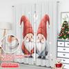 2 Stück 2D Flachdruck Weihnachts-Vorhänge Niedliches Weihnachtsgnom-Paar Polyester Ohne Strom Familienfeier Perfekt für
