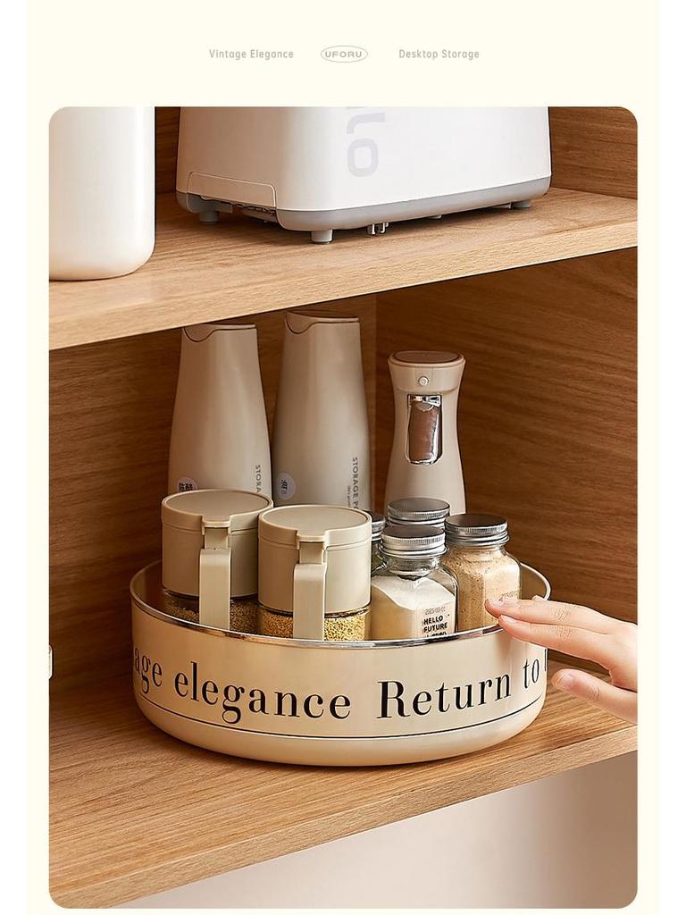 Rotating Kitchen Storage Rack: Large-Capacity Spice and Fruit Organizer