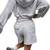 European and American fashion gray hooded sweatshirt set for women, 1116 autumn/winter sporty casual jacket and shorts, two-piece set for women