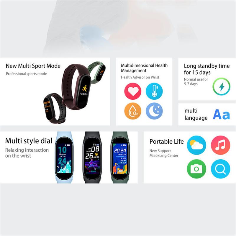 Fashion Multifunction Smart Bracelet Health Sports Bracelet for Men Women Student Bracelet