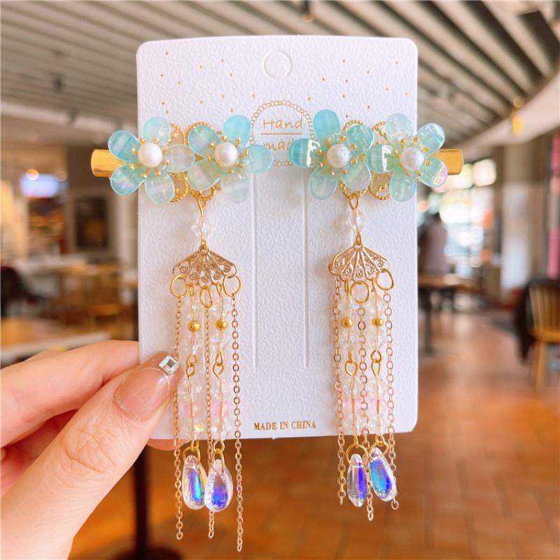 Antyczna zawieszka z frędzlami, spinka do włosów, akcesoria dziewczęce