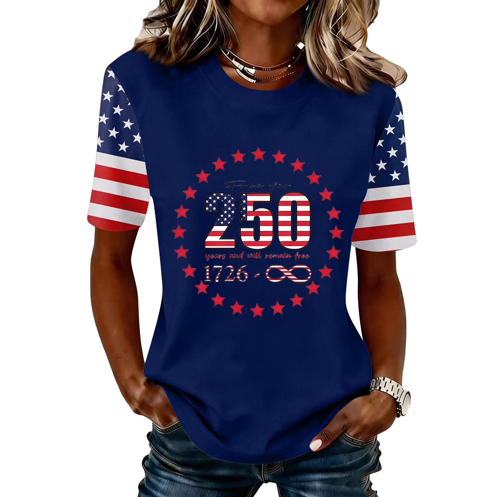 

Long Sleeve Shirts for Women Womens Long Sleeve Tops Womens Long Sleeve T Shirts Long Sleeve T Shirt Women Flag Print Crewneck Casual Tee XXXL тёмно-синий