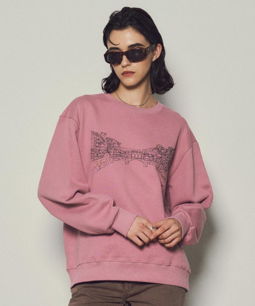 CITTA Florence Ponte Vecchio Archive Sweatshirt_Ctt340 (Dusty Pink)
