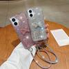 High-end Flash Diamond Bow Lanyard Mobile Phone Case for Apple 17promax Women's Model for IPhone16 Protective Case