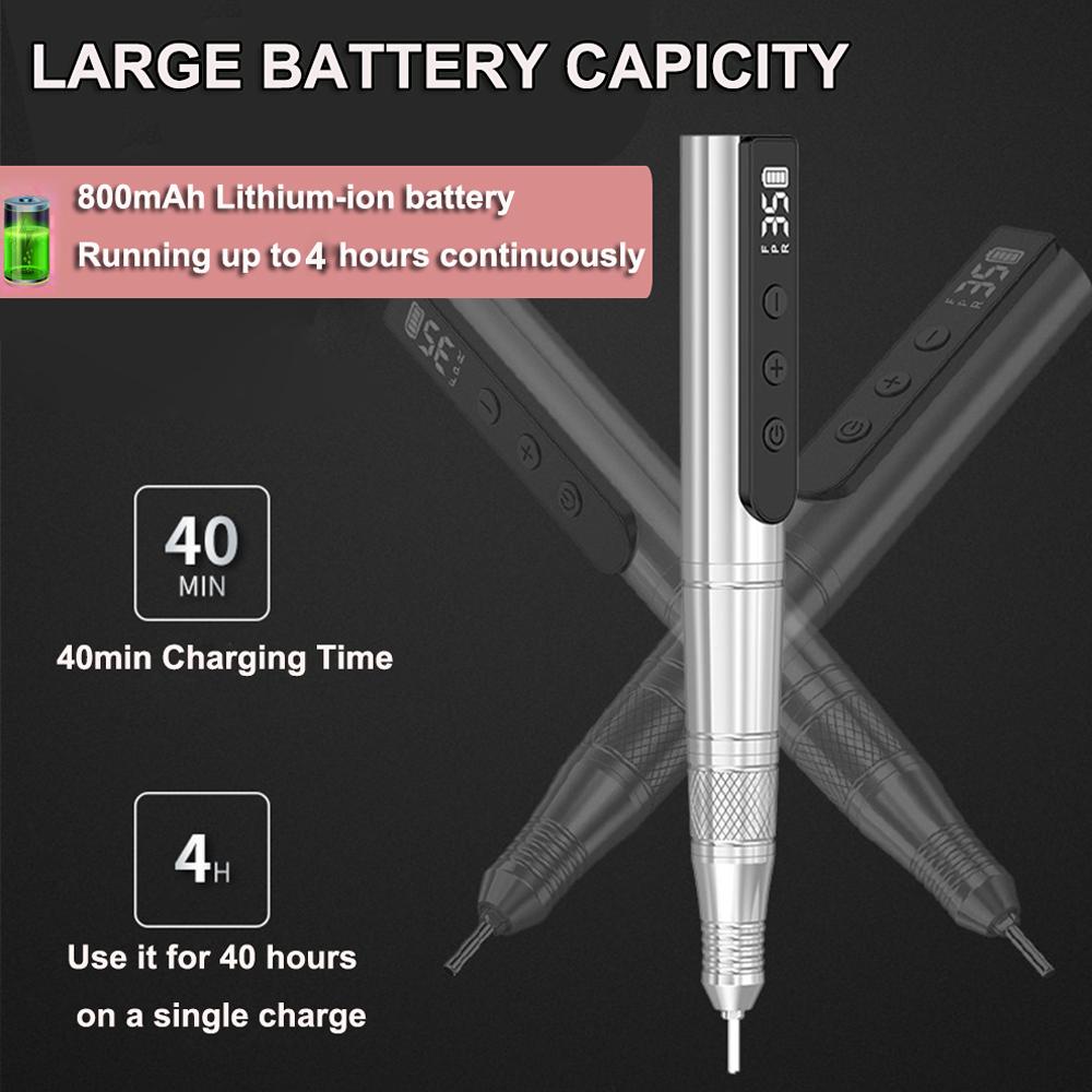 Беспроводная профессиональная дрель для ногтей 35 000 об/мин аккумуляторная электрическая — фото 4