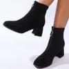 Winter Round Toe Suede Sexy/comfortable Casual Riding Boots for Women Fashionable New Square High-heeled Zipper Large Work Boots