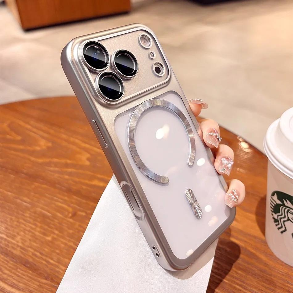 

Прозрачный гальванический магнитный чехол для Magsafe для iPhone 17 17Pro 17 Pro Max 17 Air Оригинальный мягкий ТПУ Защитная крышка для камеры iPhone17