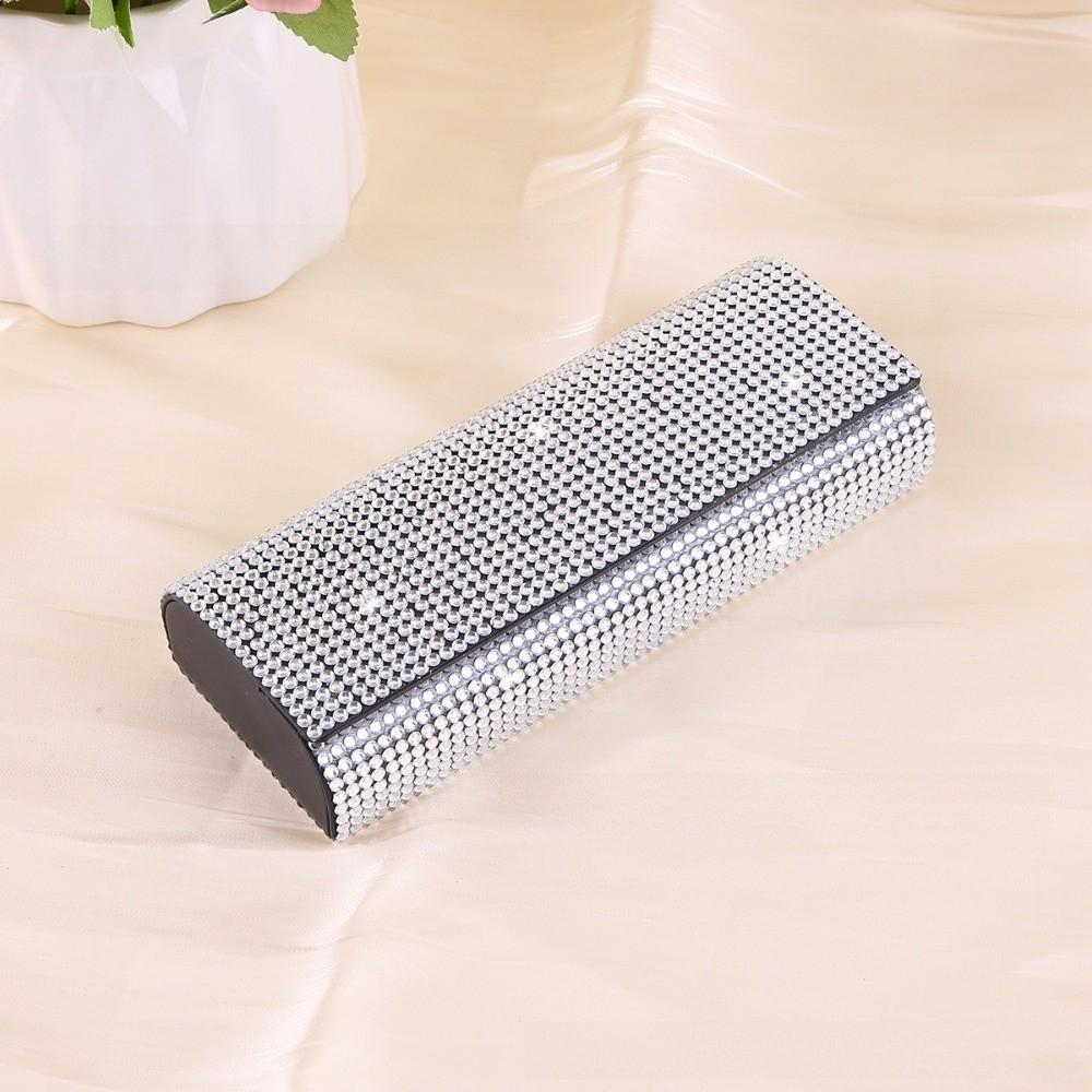 Bling Diamond Car Glasses Case Rhinestone Anti-pressure Eye Glasses Case Hard Shell Sunglasses Case Car Interior Decoration