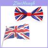 Elegante Gravata Borboleta de Seda com Bandeira dos EUA Union Jack para Fantasias