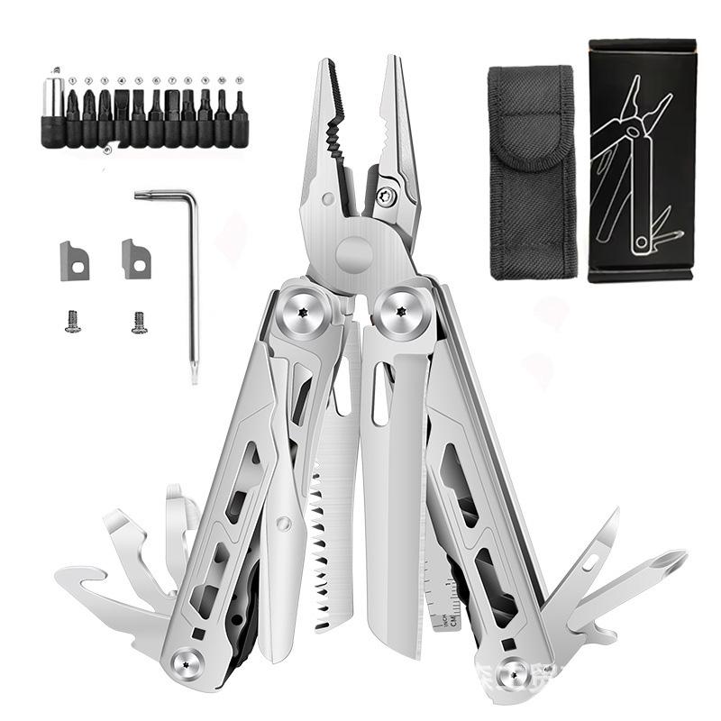 

Tralow Multi Functional Experience Tool Pliers 28 In 1 Stainless Steel Foldable Equipped With Thread Cutter Knife Saw Screwdriver Suitable For