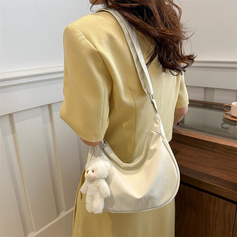 Retro Large Capacity Underarm Tote Bag for Women's Bag New Summer Solid Color Lightweight Trendy One-shoulder Crossbody Bag