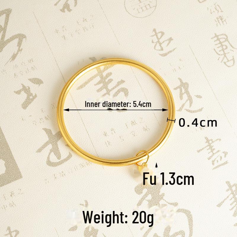 Ancient Vietnam Sand Gold Lotus Blessing Bracelet - National Tide Twin Worlds Joy