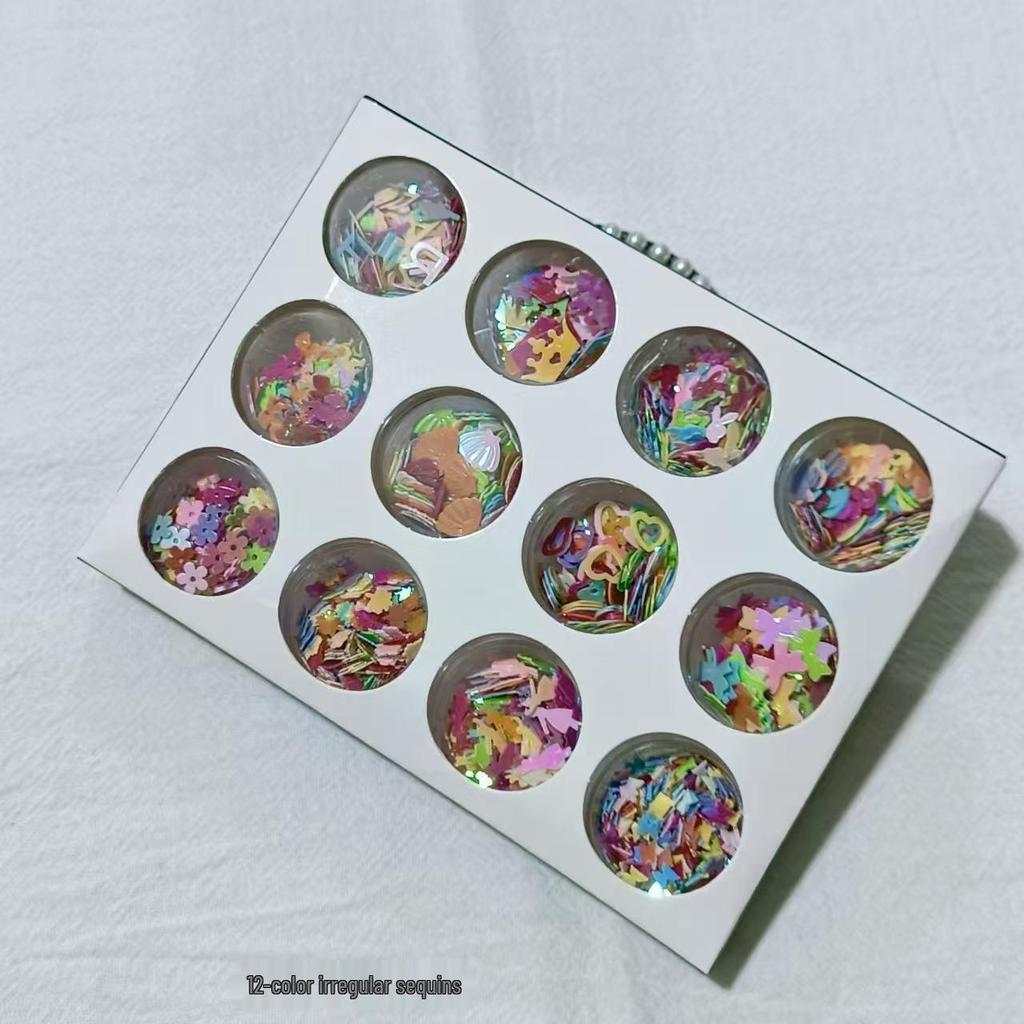12-Color Crystal Nail Powder Glitter Set