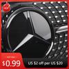 2025 Hot Car Sticker LED Mirror Black Border Silver Border Newest 3D Front Grill Star Logo For Mercedes Benz GLC X253 GLE W167 G