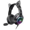 K9 Gaming Headset, Wired Over-Ear Headphones with Detachable Cat Ears, Noise Cancelling Microphone, RGB Backlight, Surround Sound for PC PS5 PS5 Xbox