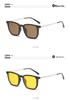 Occhiali da Sole Magnetici Polarizzati Clip-On per Miopia - Protezione UV, Montatura Quadrata, Visione Notturna, Unisex
