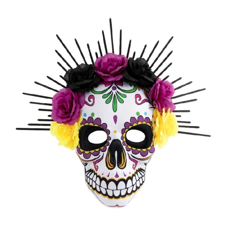 Day of The Dead Mask Rose Suger Skeleton Mask Halloween Cosplay Costumes Masquerade Mask Sugar Skull Mexicans Design Mask