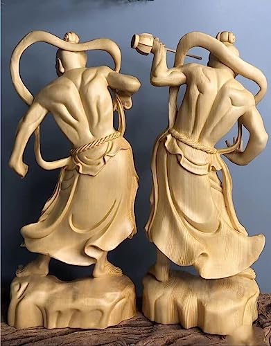 [dsdsad] 30cm Wood Carving of Kongorikishi Statue, Nio Statue, Ornament, Protection from Evil, Strongest Victory, Protection from Evil, Home Safety, T
