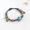 Kaseakia Handmade STAR Vintage Ceramic Stone Beads Wax Cord Adjustable Beaded Bracelets Bohemian Boho Jewelry for Women