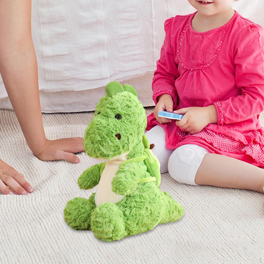 Stuffed Animal Plush Toy Green Bedtime Companions Soft Figurine Dinosaur Throw Pillow for