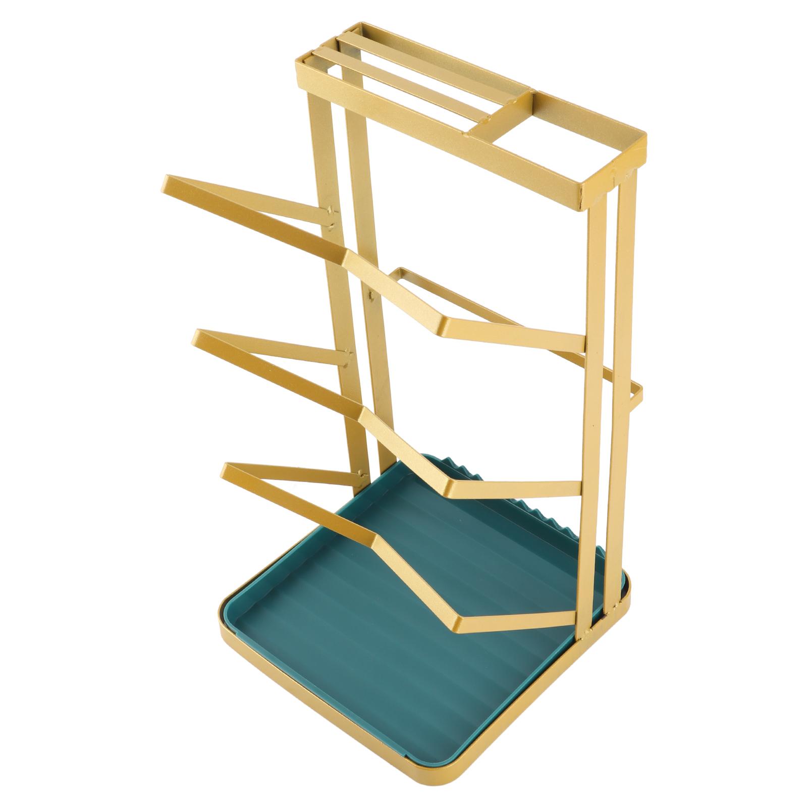 

3-слойный держатель для крышки кастрюли, настольный, отдельно стоящий держатель для крышки кастрюли со съемным поддоном для слива, ножом