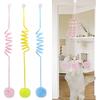 3 Pcs Hanging Fluffy Cat Ball Toys with Bell, Interactive Cat Teaser Retractable Toys Indoor Kitten Chasing and Playing