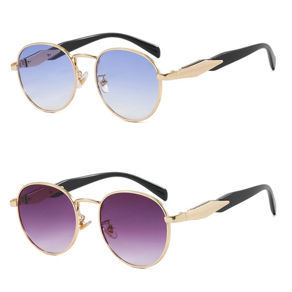 Oval Metal Sunglasses Women'S New Luxury Fashion Sunglasses Men'S Retro Sunglasses Neutral Uv400 Driving Sunscreen Sunglasses