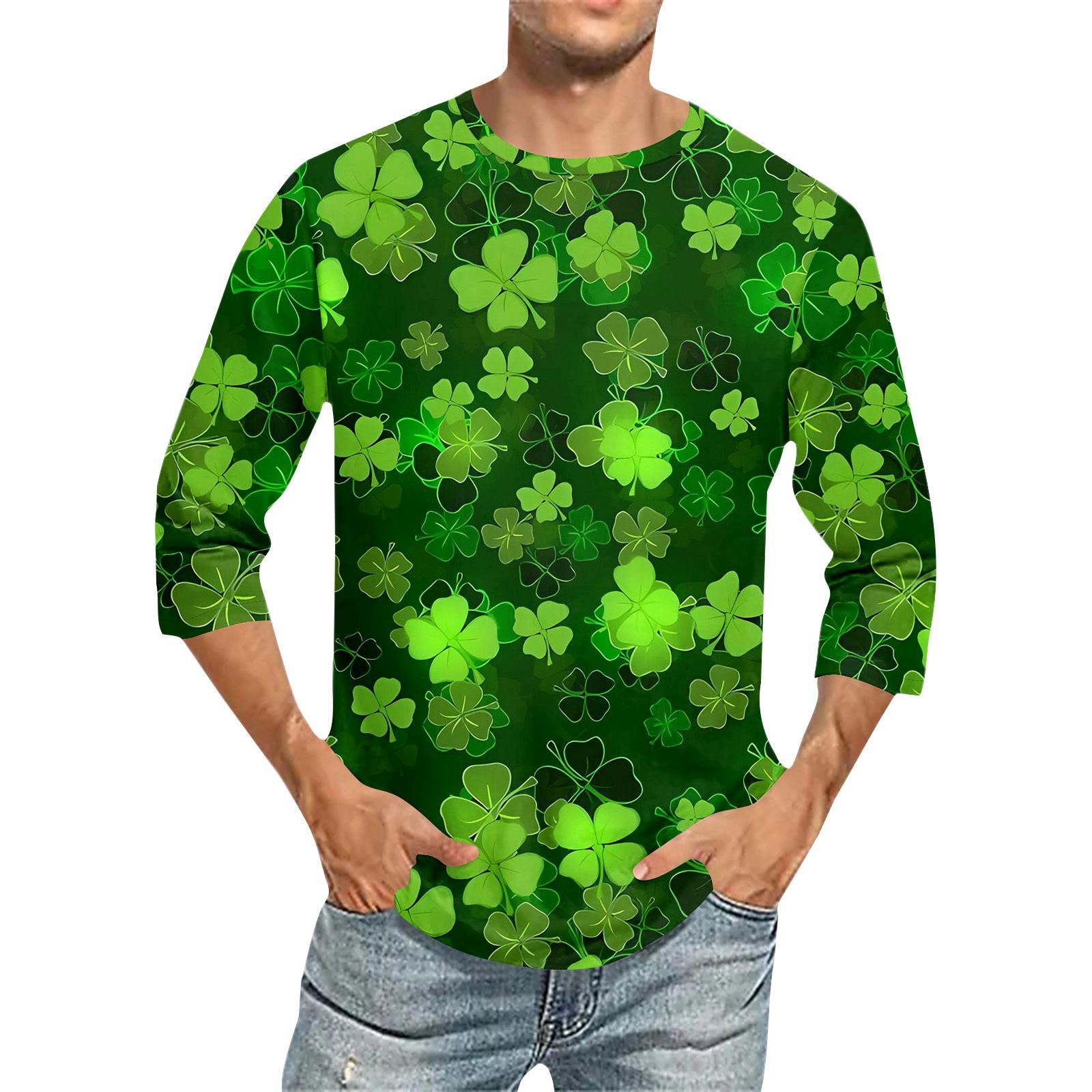 Men s Saint Patrick Print Short-Sleeve Top L